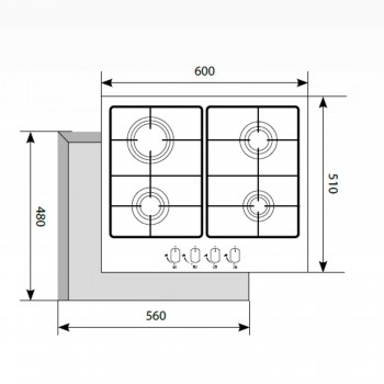 LEX GVS 644 IX - Газовая варочная поверхность LEX GVS 644 IX - Газовая варочная поверхность
