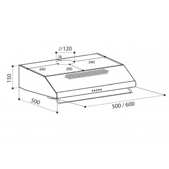 LEX Simple 600 Ivory Light (Белый Антик) - Вытяжка кухонная плоская LEX Simple 600 Ivory Light (Белый Антик) - Вытяжка кухонная плоская