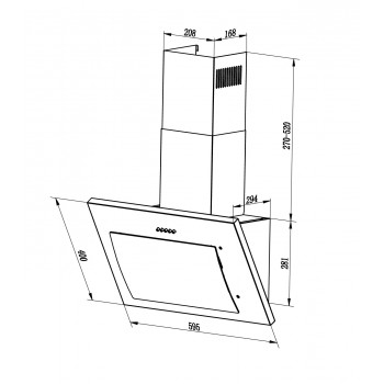 LEX Mika GS 600 White - Вытяжка кухонная наклонная LEX Mika GS 600 White - Вытяжка кухонная наклонная