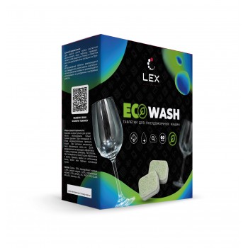 LEX ECOWASH - Таблетки для посудомоечных машин, бесфосфатные, 3 слоя (60 шт.) LEX ECOWASH - Таблетки для посудомоечных машин, бесфосфатные, 3 слоя (60 шт.)