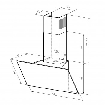 LEX Meta GS 600 White - Вытяжка кухонная наклонная LEX Meta GS 600 White - Вытяжка кухонная наклонная